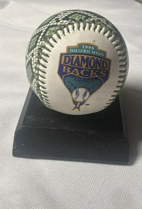 Vintage Arizona Diamondbacks Inaugural Season 1998 Snake Skin Baseball/Stand MLB