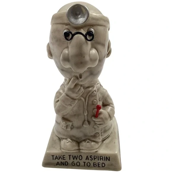 Vintage Doctor Figurine Take Two‎ Aspirin Go to Bed R&W Berries Co 1971 USA