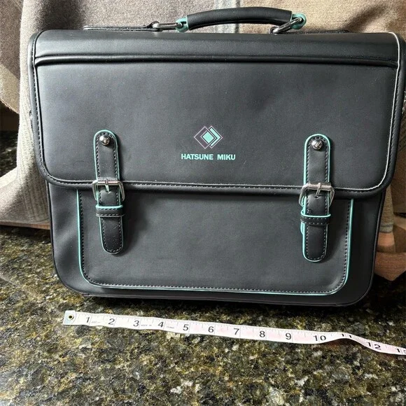 Amahakawa Hatsune Miku Vocaloid Messenger Bag Black Teal Trim Anime