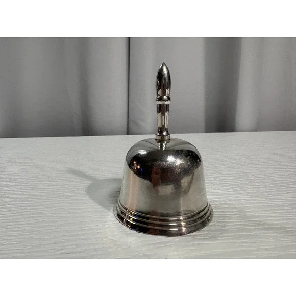 Vintage Toledo Argentina Silver Tone Polished Metal Dinner Bell 4.5