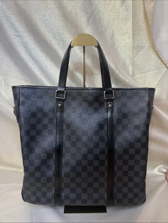 Louis Vuitton Black Damier Graphite Tadao Tote Briefcase with Zipper
