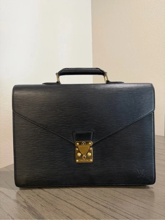 Louis Vuitton Black Epi Leather Briefcase