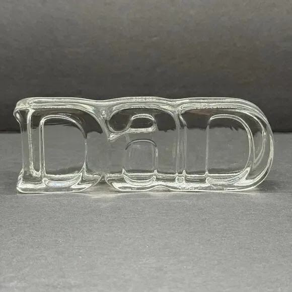 Avon Exclusive Vintage 1983 DAD Clear Fostoria Glass Paper Weight Gift
