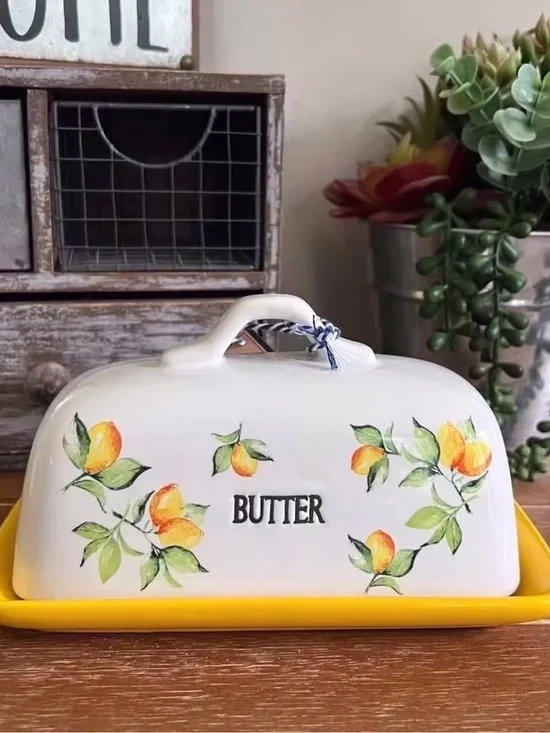 New Ceramic Farmhouse Lemon Butter Dish