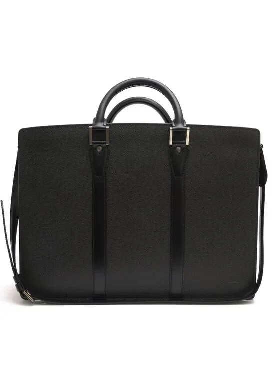 Louis Vuitton Briefcase Business Leather Black Porte Documents Lozan 2-Way