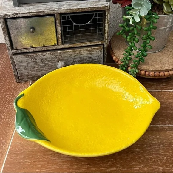 New Large Ceramic Lemon Shaped 10.5