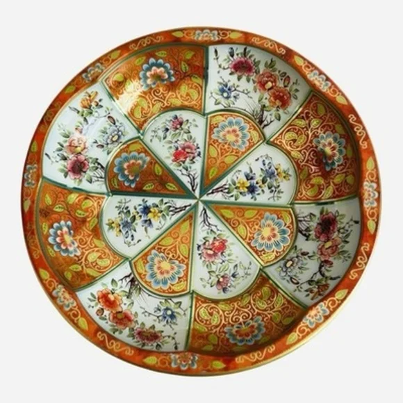 Rare Vintage 1971 Daher Decorated Ware Tin Bowl Floral 10.25