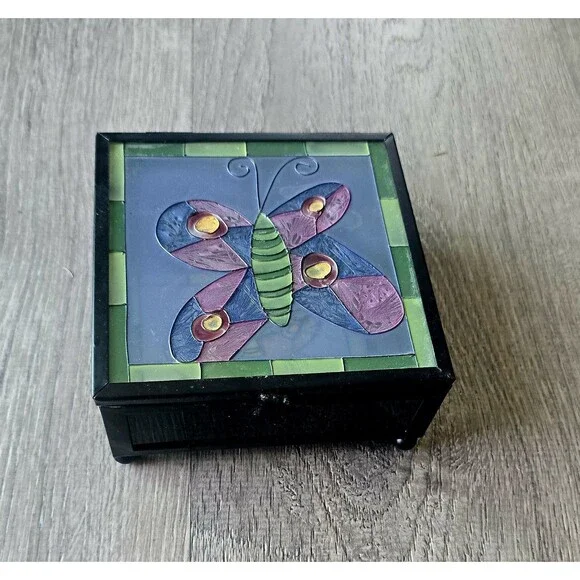 Marianne Richmond Butterfly Glass Trinket Box