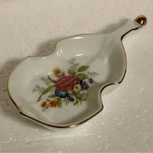 Japan Porcelain Floral/Gold Trinket Dish