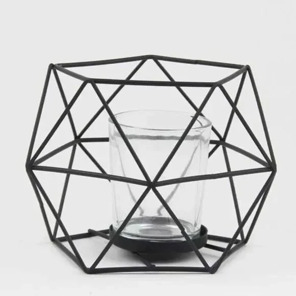 Modern Geometric Home Decor Bundle – Candle Holders & Gold Organizer Cups NIB