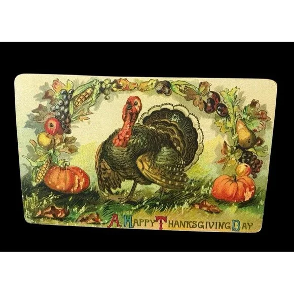 Moonlight & Roses Marta E. Peters Thanksgiving Turkey Wood Free Standing Picture