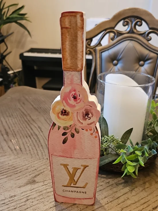 LV Champagne Wood Decor NWOT