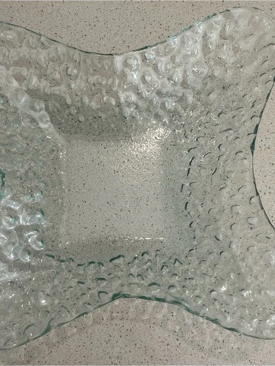 Clear Textured Glass Decorative Bowl - Home Art