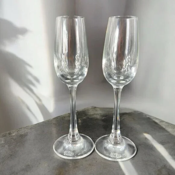 DeVino by Rosenthal Clear‎ Crystal Glasses Hand Blown Small Cups Barware Set 2