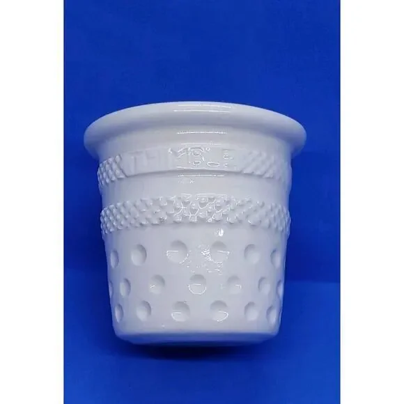 Vintage Ceramic Thimble Large Size Trinket Sewing Cross Stitch Storage Planter