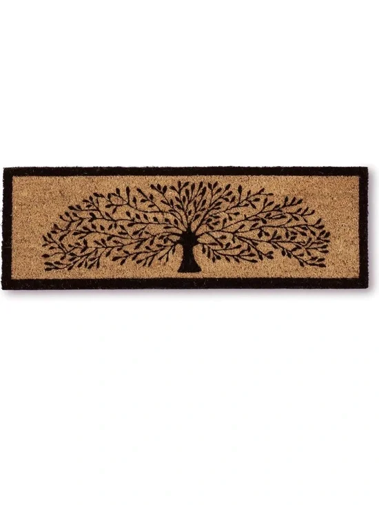 Abbott Home Collection natural Coir Tree of Life Balcony Mat w/Border 10x30 NWT