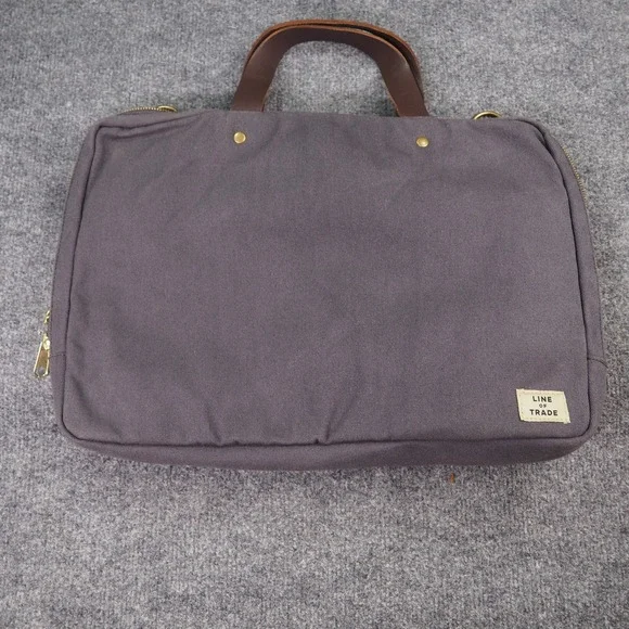 Line of Trade Canvas Briefcase Messenger Bag Gray Laptop Work Travel