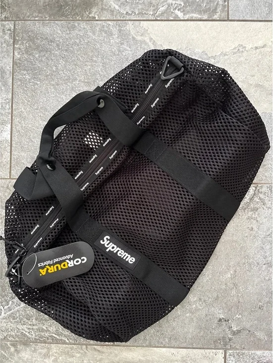 Supreme Black Mesh Duffle Bag SS23