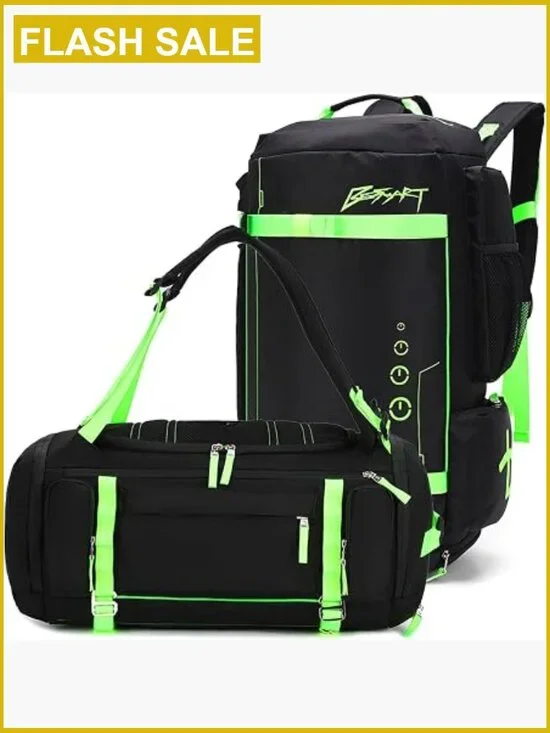 40L 2-in-1 Convertible Gym Duffel Backpack for Men Shoes Compartment