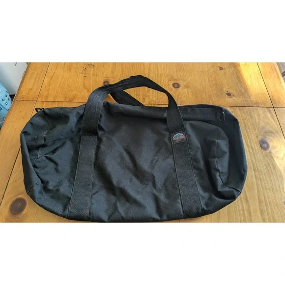 Camp Inn Vintage Black Nylon Duffle Bag No 686 Made in USA Cerf Bros Bag Co 24in