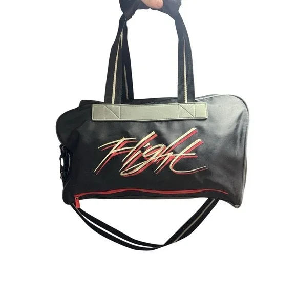Vintage Nike‎ Flight Duffle Bag 90s Embroidered Script Rare OG Jordan Era