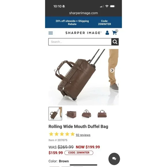 Kluge Genuine Cowhide‎ Leather Rolling duffel Carry-On Bag $199 Used Once
