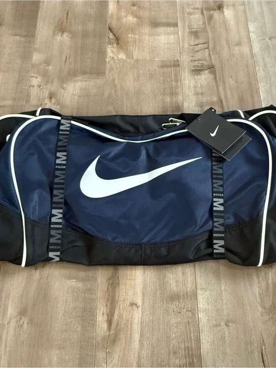 NEW Nike Brasilia 4 Medium Duffle 58 Liters Blue Black Athletic Travel Bag