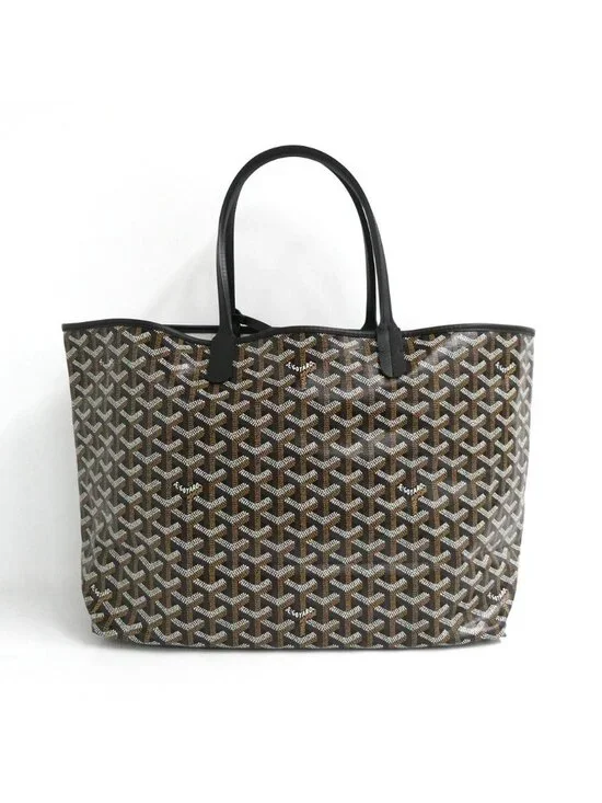 Goyard Saint Louis PM Black Tote Din Canvas Leather with Clip