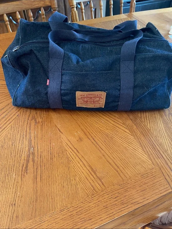 Levi's Dark Blue Canvas Duffel with Navy Straps