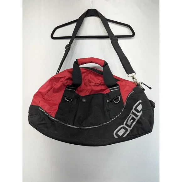 Ogio Half Dome Duffel Bag Red Black Athletic Gym Sports Travel Weekend Bag