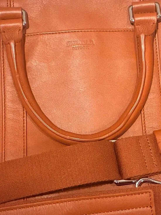 Shinola Computer Brief - Bourbon Signature Leather