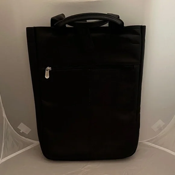 Piel Black Leather Laptop Bag