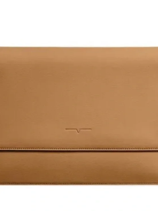 Men's Tan Vegan Leather The Mac Book Portfolio 16” Minimalist Work Sleeve