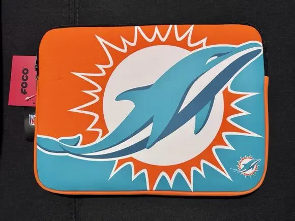 Miami Dolphins Foco Brand Zippered 15 x 11 Laptop Sleeve- NWT