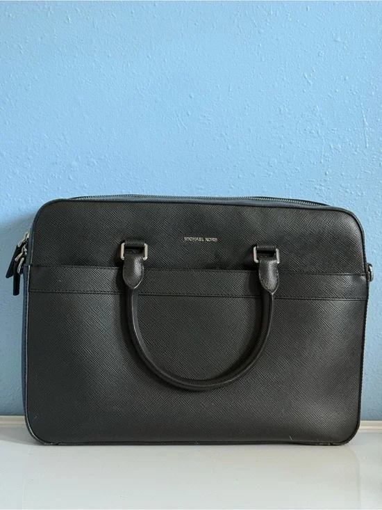 Michael Kors Black Saffiano Leather Laptop Briefcase