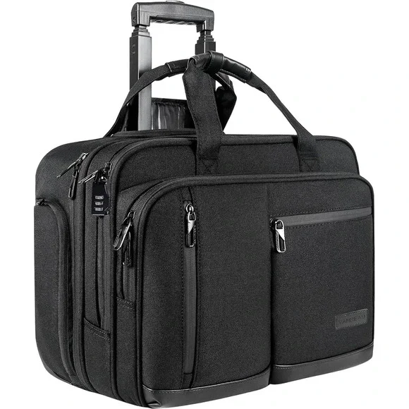 VANKEAN Rolling Laptop Bag – 17.3 Inch – Black Travel Work Business Case