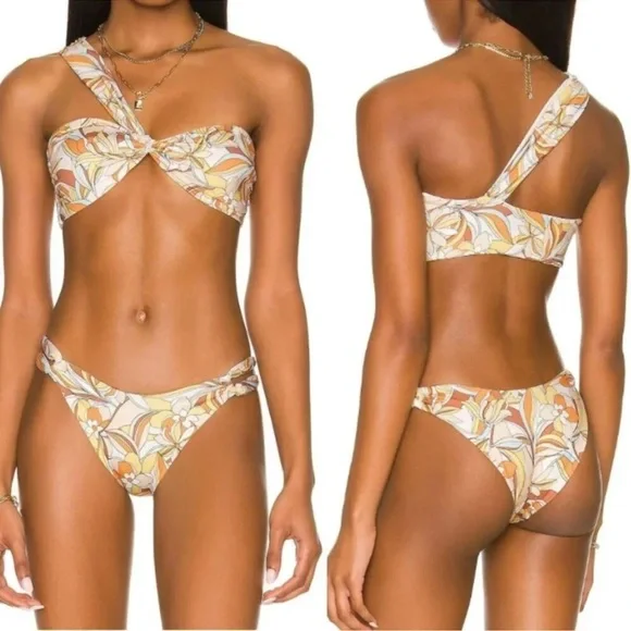 NEW L*Space Mick Bikini Top Jagger Bottom in Souldshine Floral Size XS Nylon