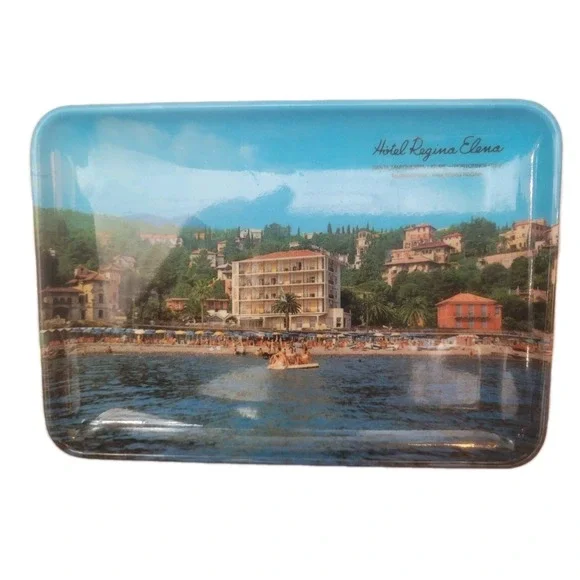 Vtge Souvenir tray From Hotel‎ Regina Elena  Santa Margherita Ligure Italy 6×4