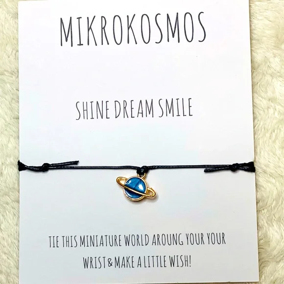 Planet Saturn Space Bracelet Make a Wish Bracelet Space Friendship Unisex