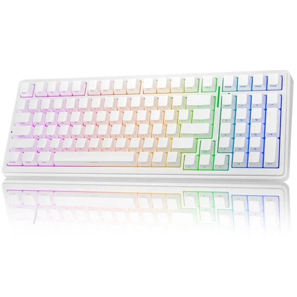 AULA F99 Wireless Mechanical Keyboard RGB Backlit Gaming White Hot-Swappable