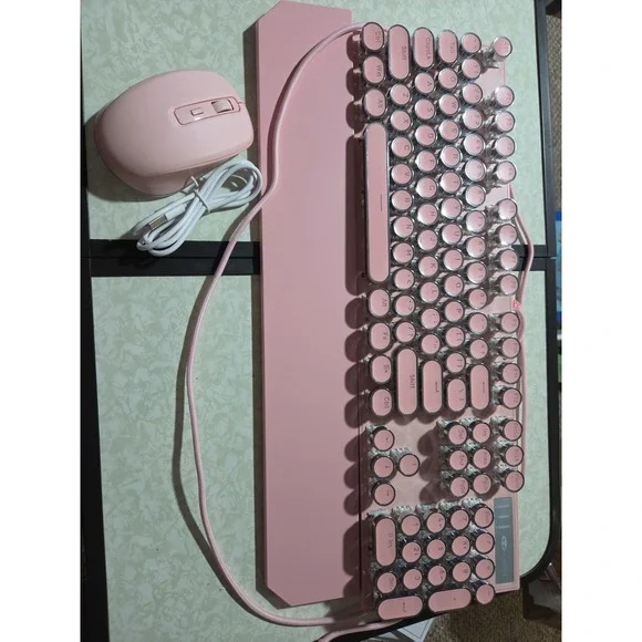 Pink Keyboad & Wireless Mouse