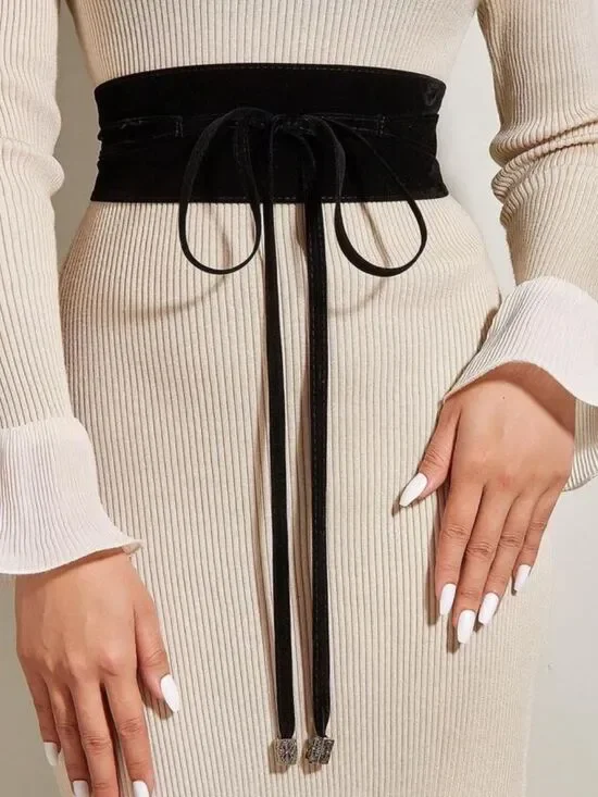 Black boho belt S1426