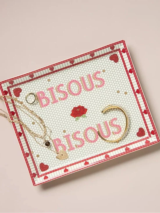 Anthropologie The Bistro Tile Stoneware Vanity Tray - Valentine Edition