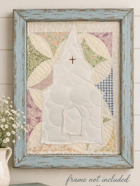 Vintage Church Quilt Square Suitable for Framing