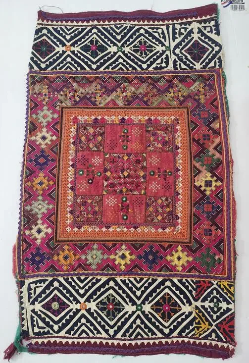Vintage Turkish Woven Tapestry Table Runner Mat Embroidered Rug