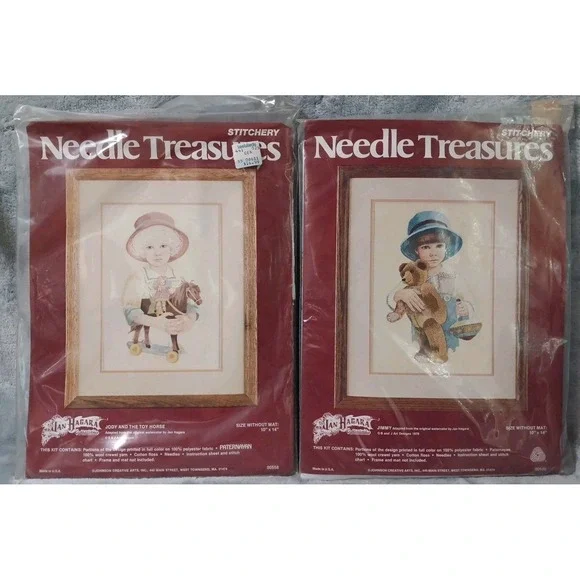 Needle Treasures Jan‎ Hagara Jody 00558 Jimmy 00545 Stitchery Kit 1979 10x14