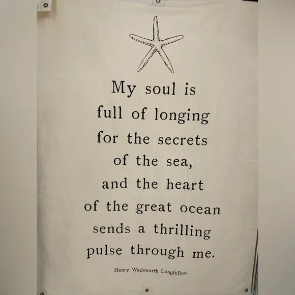Coastal Wall Hanging Quote By Henry Wadsworth Longfellow‎