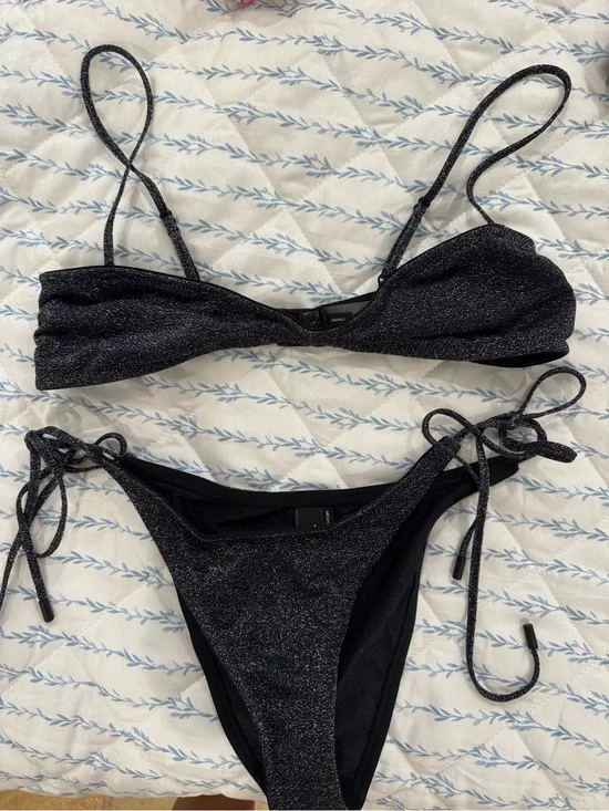 triangl swimwear Sparkle Black Tie-Side Bikini