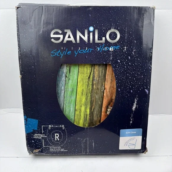 Sanilo Rounded Wood Toilet Seat Soft Close NEW/ Open Box, Toilet Seat