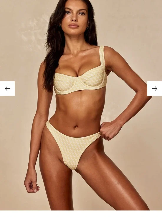 NWT Monday Swimwear Bikini Set Sorrento Top Tamarama Bottom Ivory Geo size M